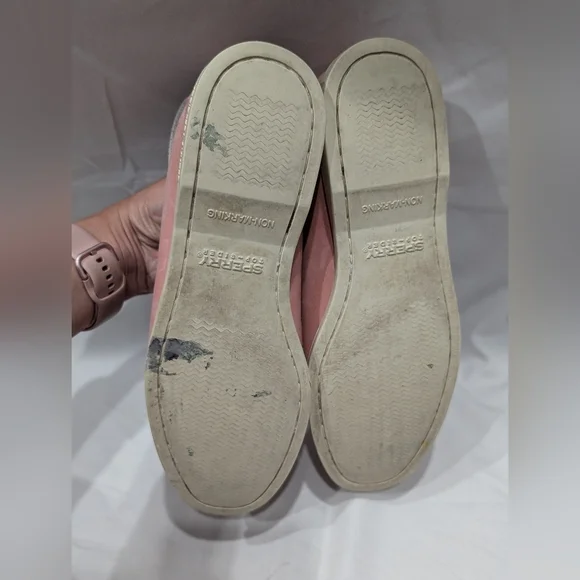 Sperry Top Sider Pink Leather Lace up Boat Deck Shoes Preppy Women’s Size 9 - Picture 7 of 9